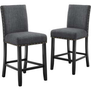 Crispin Granite Gray Counter Chair (2/Ctn)