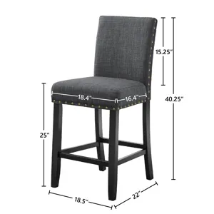 Crispin Granite Gray Counter Chair- (2/Ctn)