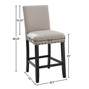 Crispin Natural Beige Counter Chair- (2/Ctn)