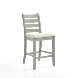 Pascal  Ladderback Counter Chair (2 Per Carton)-Driftwood
