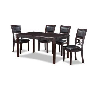 Gia 60" Dining Table+Chairs (5 Pcs/Ctn) -Ebony
