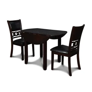 Gia 42" Dining  Drop Leaf Table W/2 Chairs-Ebony