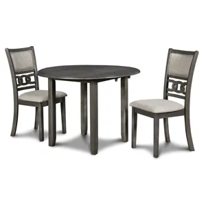 Gia 42" Dining  Drop Leaf Table W/2 Chairs-Gray