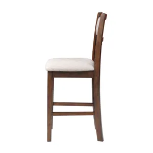 Gia 42" Counter  Drop Leaf Table W/2 Chairs-Cherry