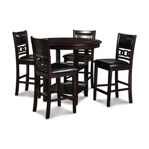 Gia Round Counter Dining 5 Pc Set-Ebony