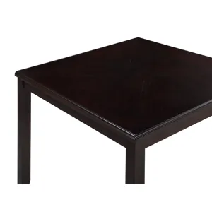 Gia 5Pc 42" Square  Counter Table & 4 Chairs-Ebony