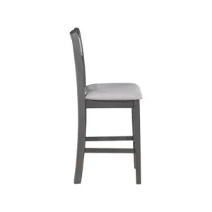 Gia 5Pc 42" Square Counter Table & 4 Chairs-Gray