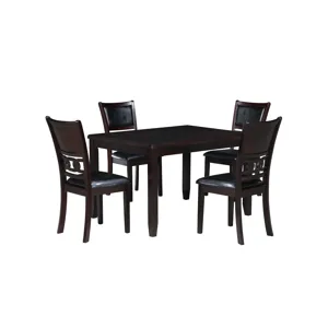 Gia 5Pc 48" Rect. Dining Table & 4 Chairs-Ebony