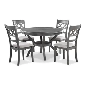 Cori Round Dining 5 Pc Set-Gray