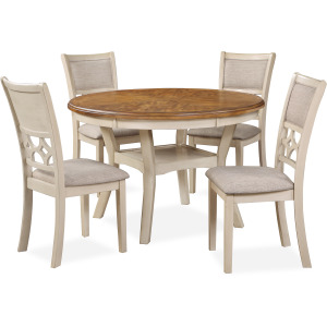Mitchell 5 PC Dining Set Two Tone Bisque/Brown
