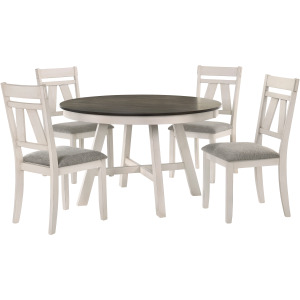 Maisie Round Table White/Brown