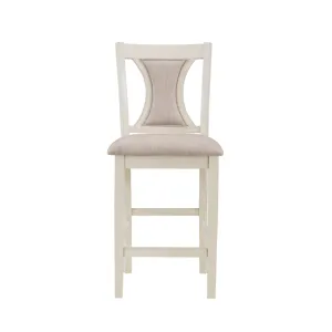 Hudson 42" Round Counter Table & 4 Chair Set-Brown/Creme