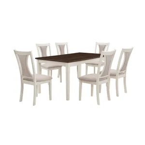 Hudson  60" Rectangle Dining Table & 4 Chair S-Brown/Creme