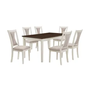 Hudson  60" Rectangle Dining Table & 4 Chair S-Brown/Creme
