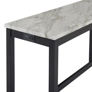 Celeste Theater Bar Table W/ 3 Stools-Gray