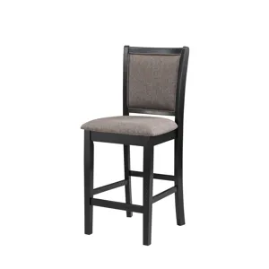 Potomac 42" Round Counter Table & 4 Chairs -Brown/Black