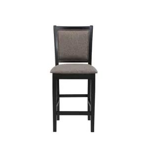 Potomac 42" Round Counter Table & 4 Chairs -Brown/Black