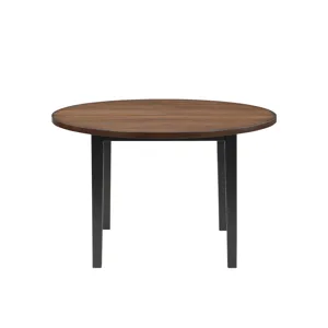 Potomac 48" Round Dining Table & 4 Chairs-Brown/Black