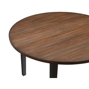 Potomac 48" Round Dining Table & 4 Chairs-Brown/Black