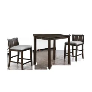 Heston 36" Storage Counter Table Set W/2 Chairs-Cherry