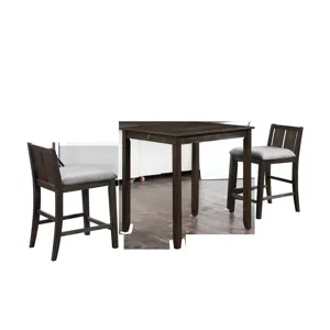 Heston 36" Storage Counter Table Set W/2 Chairs-Cherry