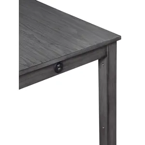 Heston 36" Storage Counter Table Set W/2 Chairs-Gray