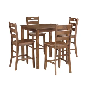Salem 5 PC Counter Height Dining Set, Table & 4 Chairs Tobacco