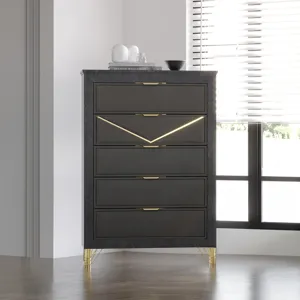 Symmetry 5 Drawer Chest-Charcoal
