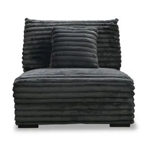 EMBRACE STATIONARY-CHARCOAL Embrace Armless Chair-Charcoal