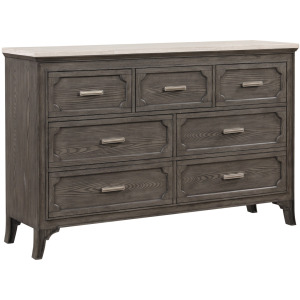 Lisbon Marble Top Dresser-Gray