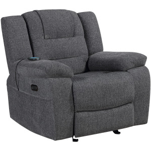 Redondo Glider Recliner W/Heat, Massage, Power Footrest-Dk Gray