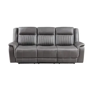 Enzo Sofa W/Dual Recliner Gray