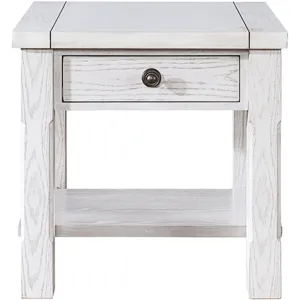 Dorsey 1 Drawer End Table-White