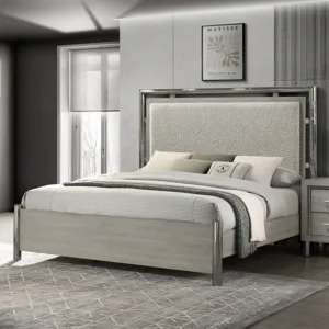 Lennox Headboard, Footboard & Slat Kit-Gray - King/California King