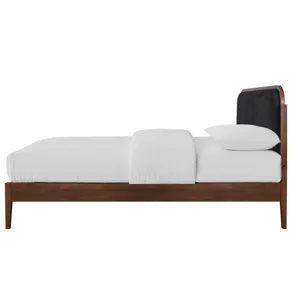 Hawthorne Charcoal Upholstered Platform Headboard-W - Queen
