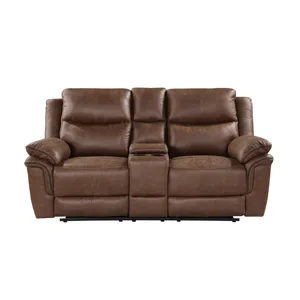 Ryland Console Loveseat W/Power Footrest-Brown