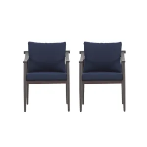Moana Patio Side Chair, Blue Cushions(2 Per Carton)
