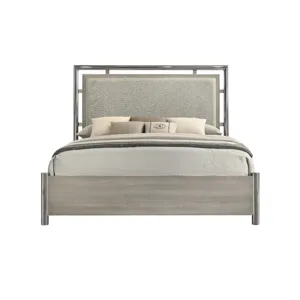 Lennox Headboard, Footboard & Slat Kit-Gray - Queen