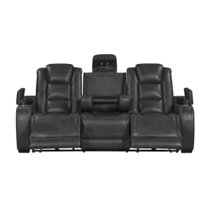 Chester Reclining Sofa W/Power Headrest & Footrest-Gray