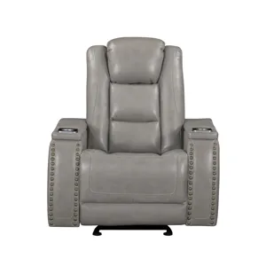 Breckenridge II Glider Recliner W Power Footrest & Headrest-Lt Gray