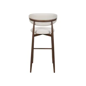Royce Bar Chair W/Walnut Metal Frame Beige(2 Per Carton)