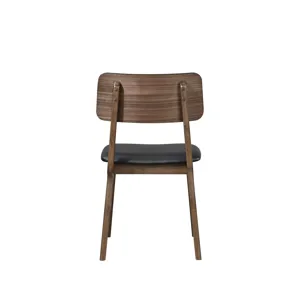 Thea Wood Back Side Chair W/Black Seat(2 Per Carton-Walnut