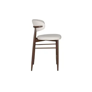Royce Counter Chair W/Walnut Metal Frame-Beige(2 Per Carton)