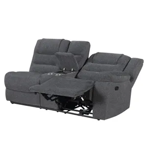 Redondo RAF Console Loveseat W/1 Recliner Power Footrest-Dk Gray