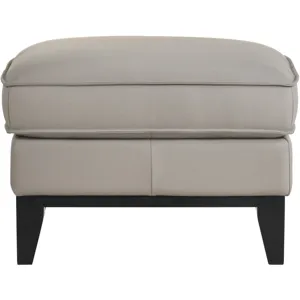 Aaron Leather Ottoman-Mist Gray