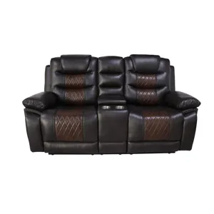 Nikko Console Loveseat W/Power Footrest-Brown