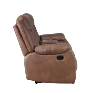 Morello Console Loveseat W Dual Recliners-Brown