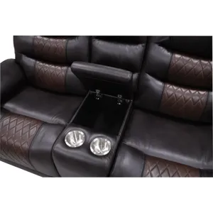 Nikko Console Loveseat W/Power Footrest-Brown