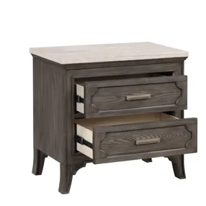 Lisbon Marble Top Nightstand-Gray