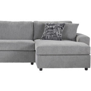 Tristan Sectional Upholstery Tristan RAF Chaise W/2 Accent Pillows-Shadow Gray